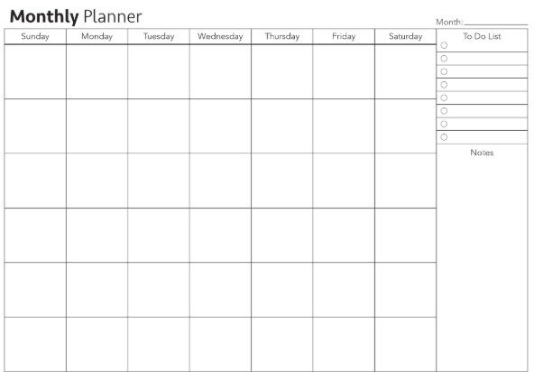 Free Printable Monthly Planner