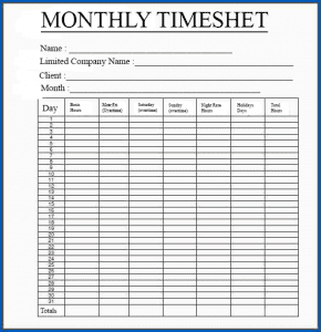 Free Timesheet Template in Excel, Word & PDF (Weekly & Monthly)