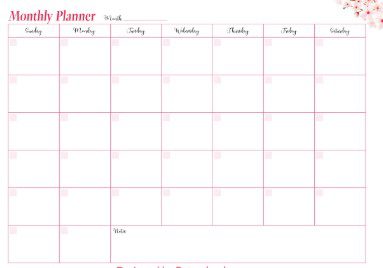 Print Monthly Planner