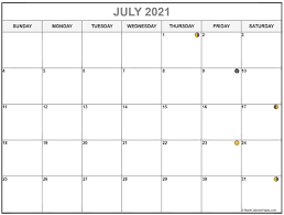 July 2021 Lunar Calendar