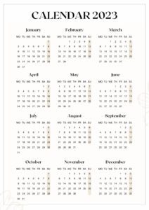 Free Calendar 2023 Printable Vertical