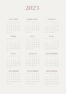 Pink Printable Calendar 2023 A4 Document