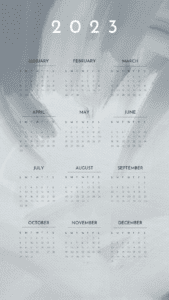minimalist 12 month calendar 2023